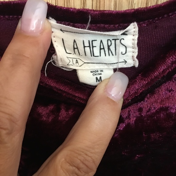 LA Hearts Red Velvet Crop Top Sz M - Picture 8 of 9
